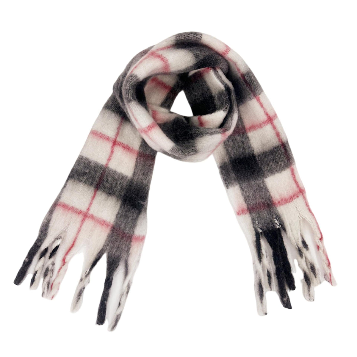 Brushed Check Tassel Blanket Scarf