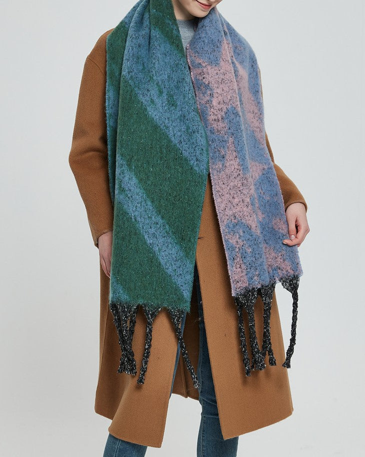 Star and Stripe Tassel Blanket Scarf