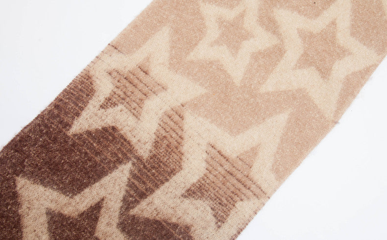 Star Print Fringe Blanket Scarf Wrap