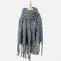 Chunky Boucle Fringe Blanket Scarf