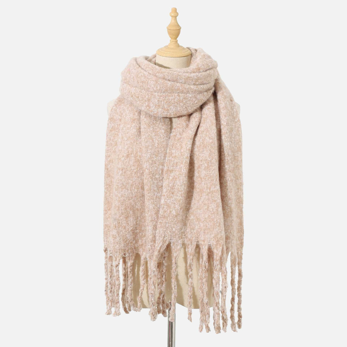 Chunky Boucle Fringe Blanket Scarf
